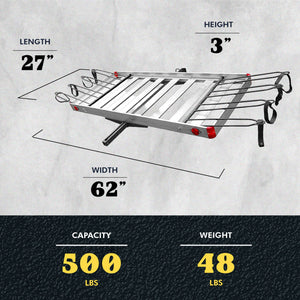Tow Tuff TTF-2762ACBR Heavy Duty 2-in-1 Aluminum Cargo Carrier with Bike Rack