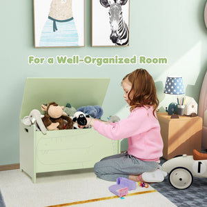 Wooden Kids Toy Box with Safety Hinge