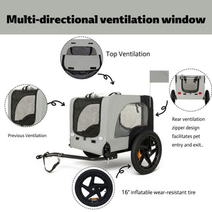 Outdoor Heavy Duty Collapsible Pet Bike Trailer