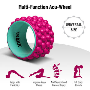 TRAKK ACCU-WHEEL Foam Roller Recovery Wheel for Full Body Pain Relief, Pink - TRAPSKI