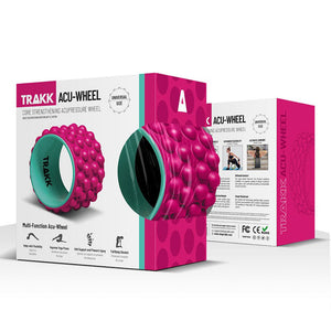 TRAKK ACCU-WHEEL Foam Roller Recovery Wheel for Full Body Pain Relief, Pink - TRAPSKI
