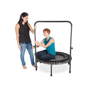 JumpSport 350 Indoor 39-Inch Mini Trampoline and Handle Bar Accessory, Black