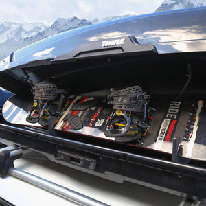 TRAPSKI LowPro 2 S Ski and Snowboard Rack Insert for Rooftop Cargo Box | High Quality Marine Grade HDPE Plastic | UV Protected | Premium Strap Included | 3 Year Warranty | Made in the USA - TRAPSKI