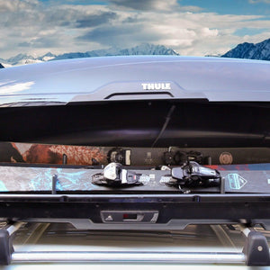 TRAPSKI LowPro 2 S Ski and Snowboard Rack Insert for Rooftop Cargo Box | High Quality Marine Grade HDPE Plastic | UV Protected | Premium Strap Included | 3 Year Warranty | Made in the USA - TRAPSKI