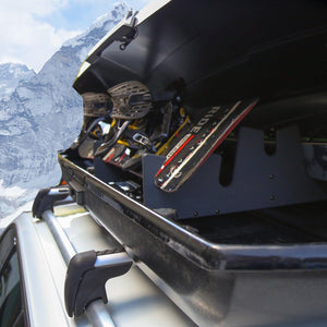 TRAPSKI LowPro 5 XL Ski and Snowboard Rack Insert for Rooftop Cargo Box | High Quality Marine Grade HDPE Plastic | Premium Strap Included | 3 Year Warranty | Made in the USA | Veteran Owned Business - TRAPSKI