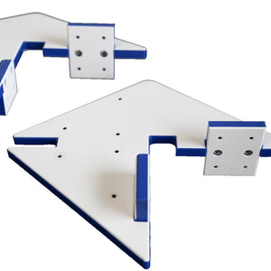 TRAPSKI Premium Paddleboard Rack – White/Blue, 2-Slot Wall or Dock Mount with Paddle Holders - TRAPSKI