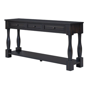 63" Console Table with Drawers and Shelf - Espresso