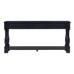 63" Console Table with Drawers and Shelf - Espresso