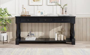 63" Console Table with Drawers and Shelf - Espresso