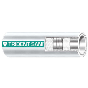 Trident Marine 1-1/2" x 50 Coil Premium Marine Sanitation Hose - White w/Green Stripe - TRAPSKI