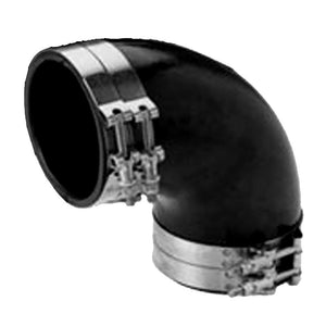 Trident Marine 6" ID 90-Degree EPDM Black Rubber Molded Wet Exhaust Elbow w/4 T-Bolt Clamps - TRAPSKI