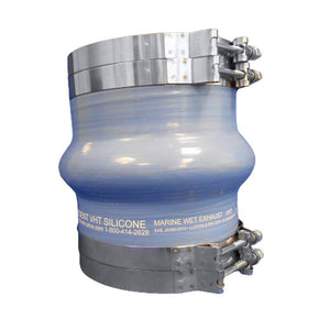 Trident Marine Blue Silicone Wet Exhaust Hump w/4 T-Bolt Clamps - 6" ID x 8" Length - TRAPSKI