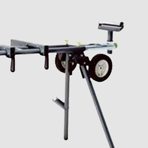 Master Mechanic Lightweight Adjustable Folding Miter Saw Stand w/Wheels, Black