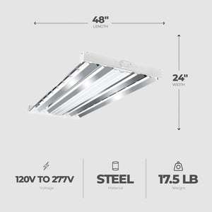 Metalux F Bay HBL 2 x 4' 4 Lamp T5 Commercial Fluorescent Lamp Light Fixture