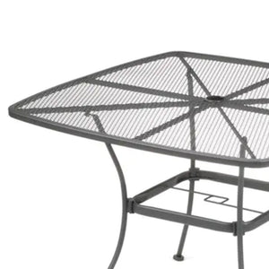 Woodard Uptown 42" Steel Mesh Square Bistro Style Patio Dining Table, Black
