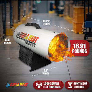 Dura Heat 1,000 Square Feet Coverage Portable LP Gas Forced Air Heater, White