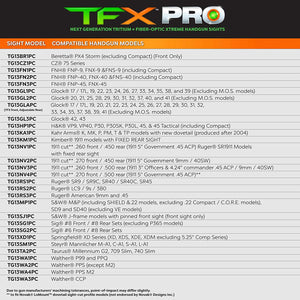 TruGlo Pro TFK Fiber Optic Tritium Handgun Sight Accessory, H&K Tactical Pistols