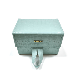 Turquoise Faux Croco Travel Case - TRAPSKI