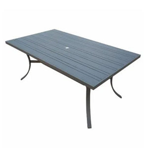 Four Seasons Courtyard Tuscany 72 x 39" Rectangular Aluminum Dining Table, Black