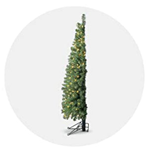 Home Heritage Cashmere 5 Ft Artificial Half Christmas Tree Prelit w/ 100 Lights