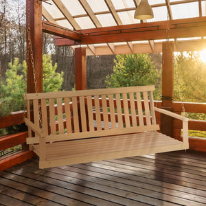 Jack Post Jennings Outdoor Traditional Patio Swing Hardwood Seat with Chains