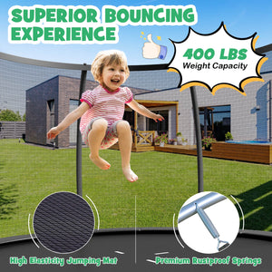12FT ASTM Approved Recreational Trampoline with Ladder