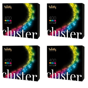 Twinkly Cluster App-Controlled Smart LED Christmas Lights 400 RGB (4 Pack)