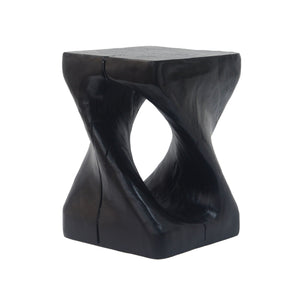 Twist Shape Side Table with Weather-Resistant Magnesium Oxide - Light Brown or Black
