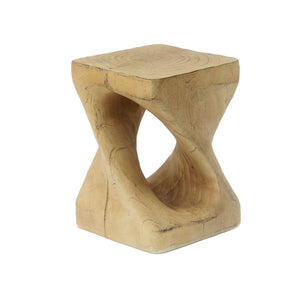 Twist Shape Side Table with Weather-Resistant Magnesium Oxide - Light Brown or Black