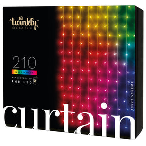 Twinkly Curtain App-Controlled Smart LED Christmas Lights 210 RGB Multicolor
