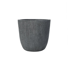 Lightweight MGO Planter Set of 3 with Crackle Texture - Gray
