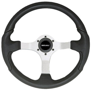 Uflex Nisida Steering Wheel 13.8" - Black Polyurethane Grip w/Black Aluminum Spokes - TRAPSKI