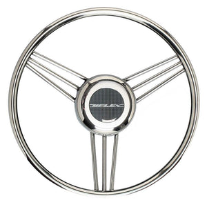 Uflex V27 13.8" Steering Wheel - Stainless Steel Grip Spokes - TRAPSKI