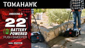 22" Battery Powered Push Sweeper With Double Brush System 18V Lithium-Ion - TRAPSKI