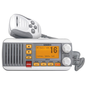 Uniden UM435 Fixed Mount VHF Radio - White - TRAPSKI