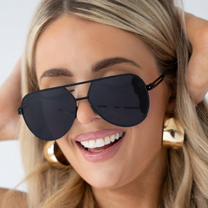 Untangled x Emily - Tangle Free - Black Aviator Sunglasses - TRAPSKI