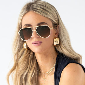 Untangled X Emily - Tangle Free - Brown Aviator Sunglasses - TRAPSKI