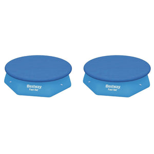 Bestway Flowclear Fast Set 8' Swimming Pool Cover for Above Ground Pools, 2 Pack