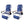 Ostrich Deluxe Padded 3-N-1 Outdoor Lounge Reclining Beach Chair, Blue (2 Pack)