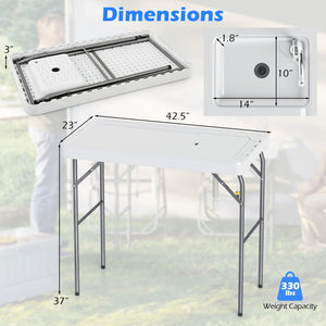 Folding Fish Cleaning Table with Sink and Rotatable Faucet