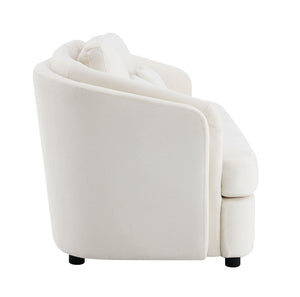 Beige Linen Sofa with 2 Toss Pillows - Mariko
