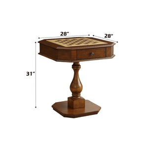 Bishop Reversible Chess Checker Game Table with Game Tray - Light Brown