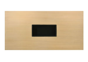 Blayde Natural Wood Dining Table with Double U-Shaped Base - Light Brown