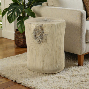 Brown Fiber Concrete Accent Table with Engineered Stone – Modern Rustic