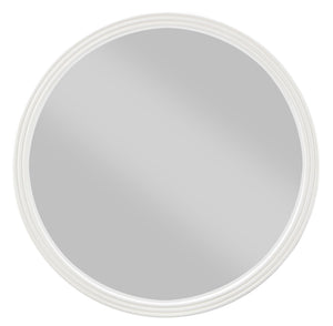 Carena Round Wall Mirror with Poplar Wood Frame - Gray