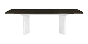 Carene Dining Table with Leaf - Brown and White