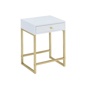 Coleen Elegant Design Accent Table with Drawer - Black, Pink or White