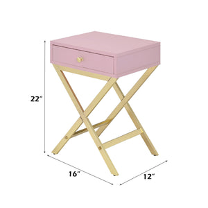 Coleen Elegant Design Accent Table with Drawer - Black, Pink or White