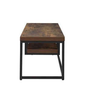 Compact TV Stand with Open Media Shelf - Light Brown or Dark Brown