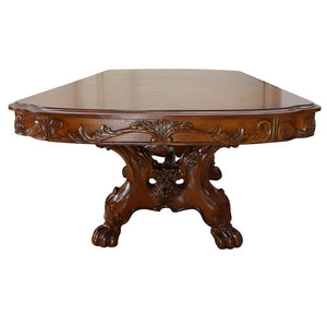 Dresden Elegant Dining Table with Wood Construction - Pearl Silver or Dark Brown